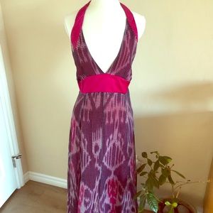 YAYA Silk Bohemian Maxi Dress